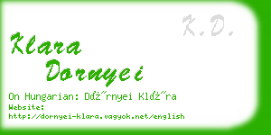 klara dornyei business card